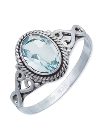 mantraroma 925er Silber - Ringe mit Blau Topas facettiert