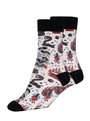 Queen Kerosin Queen Kerosin Socken Rock 'n' Roll in offwhite
