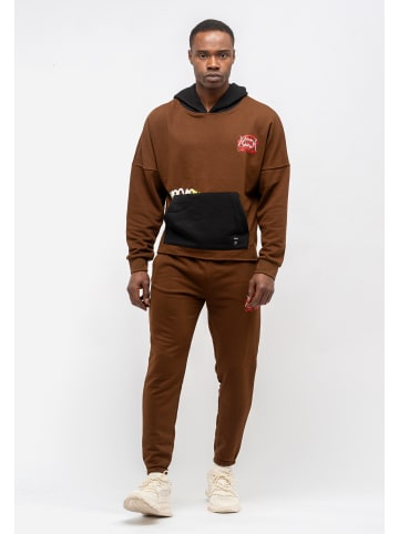 Tom Barron Trainingsanzug Tom Barron Mens Oversize Print Design Sweatshirt And Pant Sets in braun