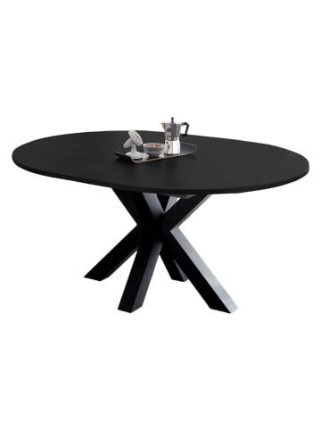 58 aufm Kessel ESSTISCH Rund ausziehbar Edda 9 130 x 130 x 78 Küchentisch Schwarzstahl