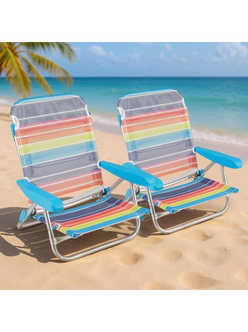 COSTWAY 2er Set Strandstühle klappbar leicht in Bunt