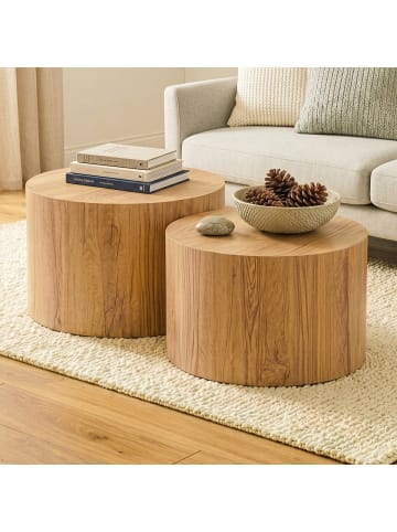 CALICOSY 2er-Set Couchtische MAIA  in Helles - (W) 58  x (H) 38  x (L) 58  cm