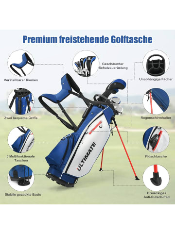 COSTWAY Golfschläger 10tlg. Set Herren in Blau