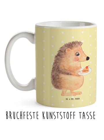Mr. & Mrs. Panda Plastikbecher Igel Kuchenstück ohne Spruch in Gelb Pastell