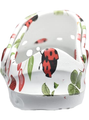 Sanita Comfortwear Clog "Globule Print" in Rot