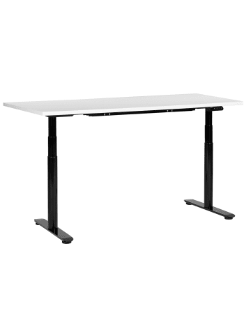 Beliani Höhenverstellbarer Schreibtisch DESTINAS in Weiß/Schwarz