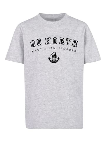 F4NT4STIC T-Shirt Go North Knut & Jan Hamburg in grau meliert