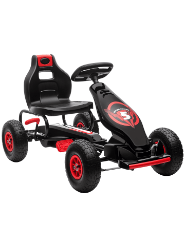 HOMCOM Gokart Tretauto Rot+Schwarz
