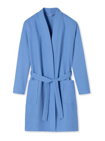 Schiesser Bademantel Elegant Kimono in Blau