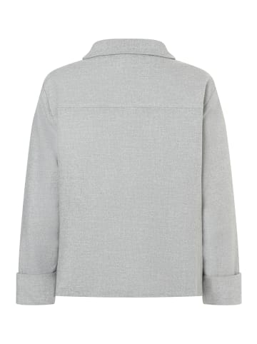 More & More flanellgraue Blazer-Jacke, kurz in silvergrey melange