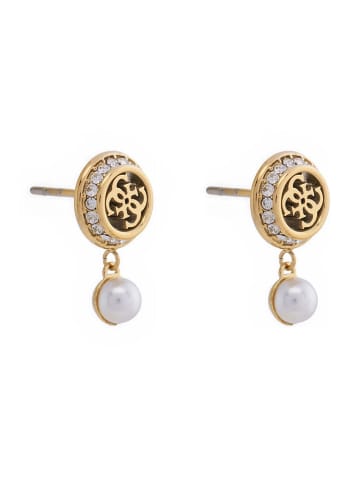 Guess Damen-Ohrringe Tiny Pearly Ohrstecker Goldfarben