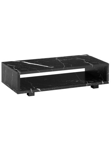 KADIMA DESIGN Couchtisch 100x50x25 cm Sofatisch in Marmor-Optik Modern, in Schwarz