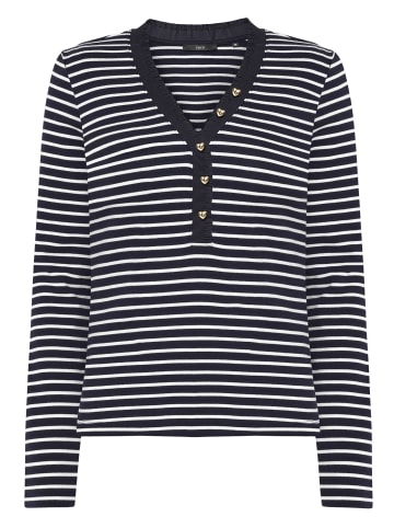 Zero  Ringelshirt mit Knopfleiste in Dark BlueCream