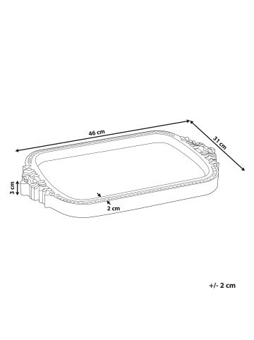 Beliani Serviergeschirr ASIUT in Braun/Grau - (W) 46 x (H) 3 x (L) 31 cm