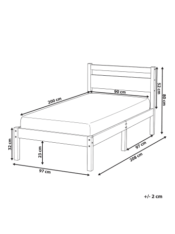 Beliani Kinderbett MERCURER in Braun - (W) 97 x (H) 80 x (L) 208 cm