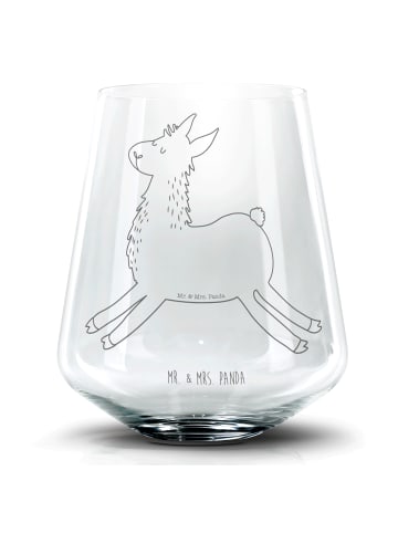 Mr. & Mrs. Panda Blümchentail Glas Lama Springen ohne Spruch in Transparent