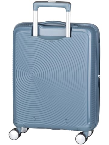 American Tourister Trolley SoundBox Spinner 55 EXP in Stone Blue