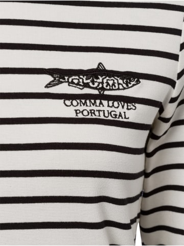 comma T-Shirt in weiß schwarz