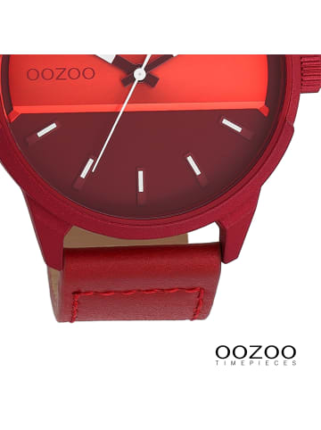 Oozoo Analog-Armbanduhr Oozoo Timepieces rot extra groß (ca. 48mm)