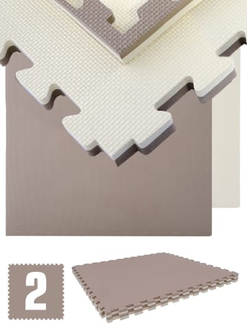 eyepower 2 x 25mm Bodenschutz-Matte 90x90cm Beige Braun braun
