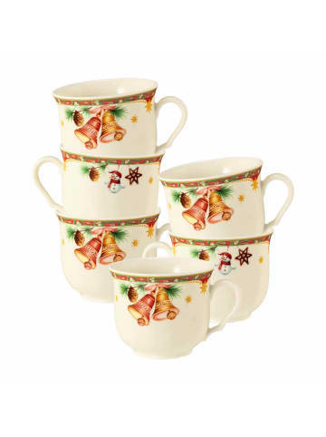 Seltmann Weiden 6er Set Kaffeetassen Marieluise Weihnachtsnostalgie in 230 ml in creme