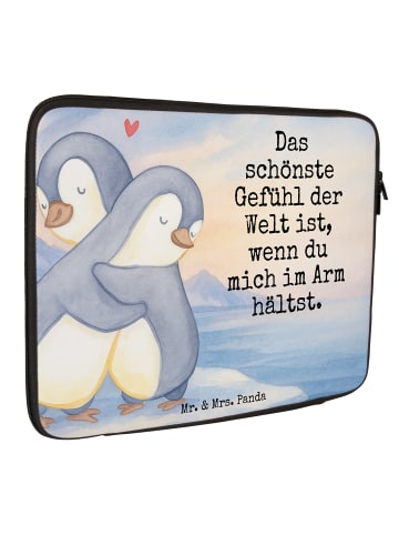 Mr. & Mrs. Panda Laptoptasche Pinguine Kuscheln Design mit Spruch in Weiß