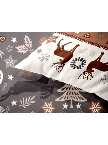 JACK 2 tlg. Edelbiber Bettwäsche Hirsch in Braun