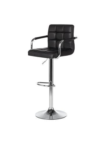 home24 Barstuhl Fitzgerald in Schwarz / Chrom