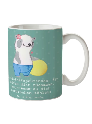Mr. & Mrs. Panda Tasse Physiotherapeutin Zusammenhalt mit Spruch in Meeresbrise