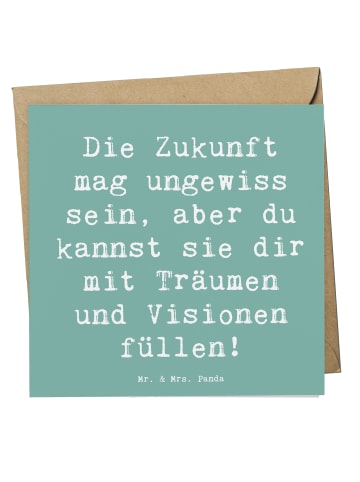 Mr. & Mrs. Panda Klappkarte Spruch Zukunftsplanung Ungewissheit ... in Meeresbrise
