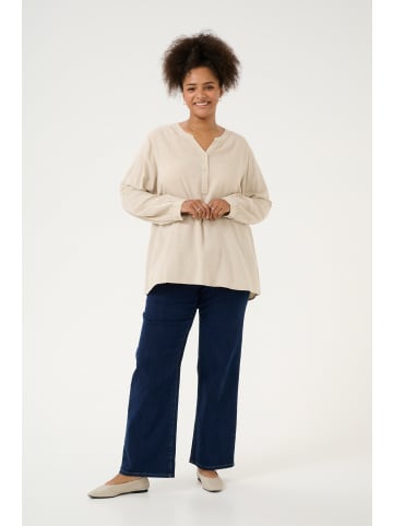 KAFFE curve Langarm-Bluse KCmille in Feather Gray