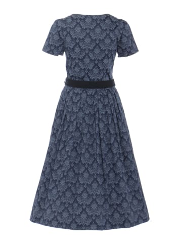 Berwin Baumwolldruck-Kleid mit kurzem Arm