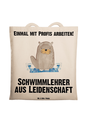 Mr. & Mrs. Panda Shopper Schwimmlehrer Leidenschaft mit Spruch in Creme