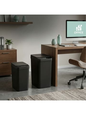 relaxdays 2 x Mülleimer mit Sensor in Schwarz - 9 & 15 Liter