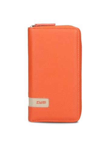 Zwei Mademoiselle Geldbörse 20 cm in papaya