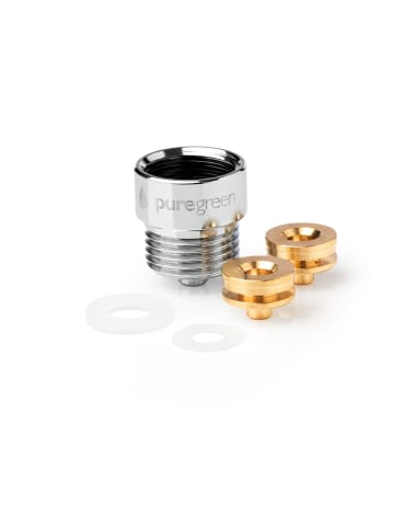 puregreen Wassersparer für die Dusche chromfarben mit zusätzlichem Einsatz Silber