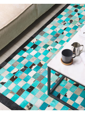 Beliani Kurzflor NIKFER in Blau/Schwarz/Grau - (W) 140 x (H) 1.2 x (L) 200 cm