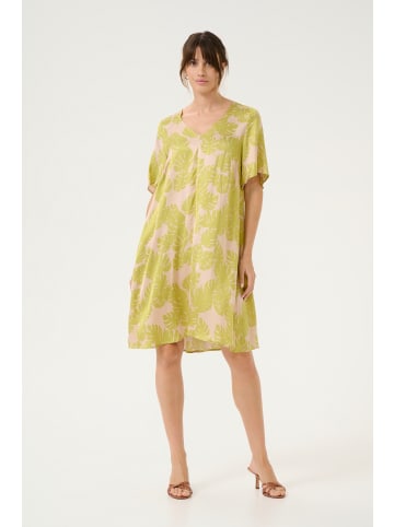 CULTURE Kleid CUmiso A-shape in Green Palm Leaves