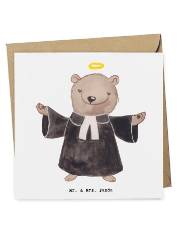 Mr. & Mrs. Panda Deluxe Karte Religionslehrer Herz ohne Spruch in Weiß