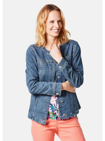 GOLDNER Kurzgröße: Jeansjacke Modische Freizeitjacke in mittelblau