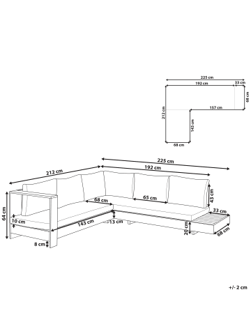 Beliani 2-tlg Lounge Set MARETTIMO in Braun/Weiß