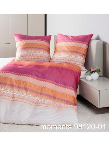 Janine Janine Mako-Satin Baumwoll-Bettwäsche Moments in pink koralle