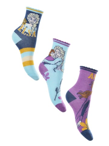 Disney Frozen 3er-Set: Socken Strümpfe in Mehrfarbig