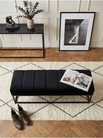 KADIMA DESIGN Sitzbank Samt 108x40x40 cm Flur Polsterbank mit Metallgestell in Schwarz