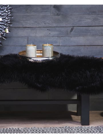 Beliani Schaffell MUNGO in Schwarz - (W) 63 x (H) 3 x (L) 95 cm