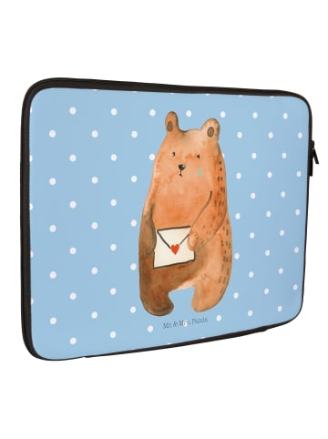 Mr. & Mrs. Panda Laptoptasche Bär Vermissen ohne Spruch in Blau Pastell