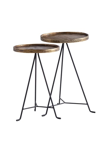 FineBuy Beistelltisch in Gold / Metall / 38x38x63