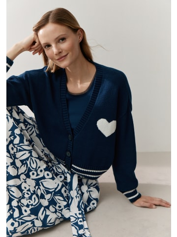 More & More kurze Langarm-Strickjacke in dark blue