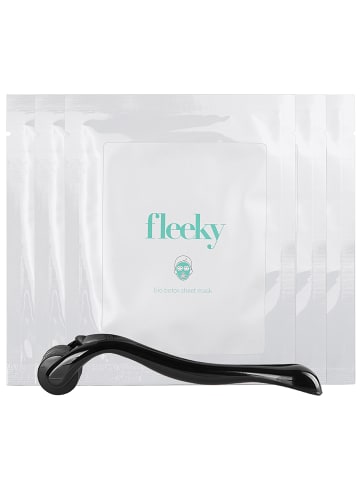 fleeky Botox Sheet Mask mit 540 Needle Dermaroller - 5 Stück + Roller