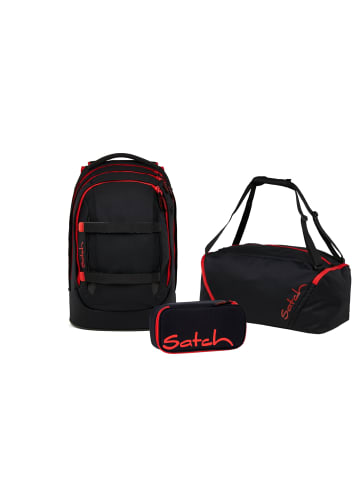 Satch Schulrucksack-Set PACK Fire Phantom 3-teilig in Schwarz